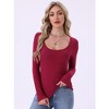 INSPIRE CHIC Women's Thermal Shirts Base Layer Long Sleeve Underwear Fall Winter Pajama Tops Basic Shirt - 2 of 4