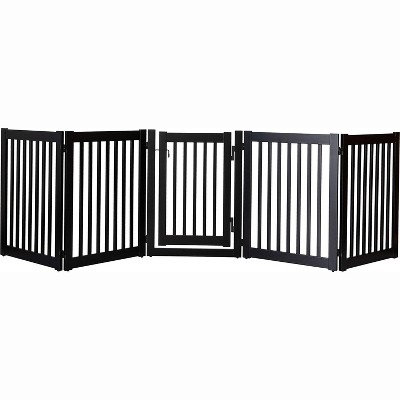 Dynamic Accents Highlander Series Solid Wood Pet Gates are Handcrafted by Amish Craftsman - 32 High - 5 Panel Walk Through - Black