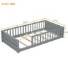 MAYEERTY Twin Floor Platform Bed with Guardrails Gray - 3 of 4