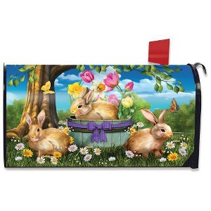 Briarwood Lane Spring Easter Mailbox Cover  - Standard Size - Spring Bunny Basket For Easter Mailbox Cover - 1 of 2