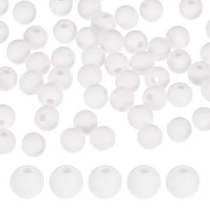 Unique Bargains Round Loose Rubber Beads Craft Smooth Ball Small Hole for DIY Crafts 50 Pcs - 1 of 4