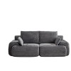 TIRAMISUBEST Cream-Style Memory Foam No Leg Floor Sofa, Corduroy Upholstered Loveseat Couch with 2 Pillows - 4 of 4