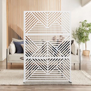 PexFix Outdoor Metal Privacy Screen Garden Fence in Geometry Pattern - 1 of 4