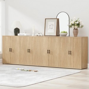 Brafab94" Fluted Sideboard Buffet Cabinet with Storage, Credenza Storage Cabinet for Living Room - 1 of 4