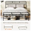 Bed Frame, Queen Size Bed Frame, Heavy Duty Metal Bed Frame, with Upholstered Headboard, Soundless, No Box Springs Needed, Black - 3 of 4