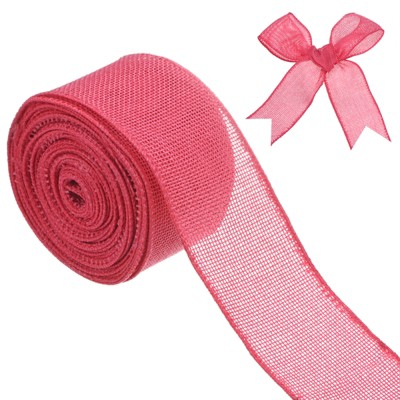 Unique Bargains Burlap Wired Edge Durable Thick Fabric Ribbons for DIY Crafts 1 Pc