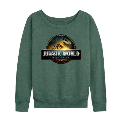 Women's - Jurassic World: Rebirth - Logo Lightweight French Terry Wide Neck Long Sleeve Shirt