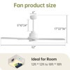 Sofucor 52 inch Smart Ceiling Fan with Light and Remote Modern Design Modern Ceiling Fan Work with Alexa APP Control Indoor Outdoor - 3 of 4