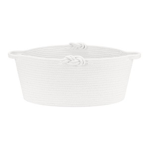 REGALWOVEN Handcrafted Odorless Cotton Rope Decorative Woven Storage Basket with Handle - 1 of 4