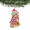 3.75 In Kitten With Knitted Scarf Christmas Santa Hat Tree Ornaments - 2 of 3