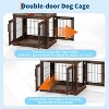 coucheta Farmhouse Dog Crate Furniture with Double Doors for Small Medium Dogs, Heavy Duty Wooden Indoor Anti-Chew Kennel Dog House Cag - 2 of 4