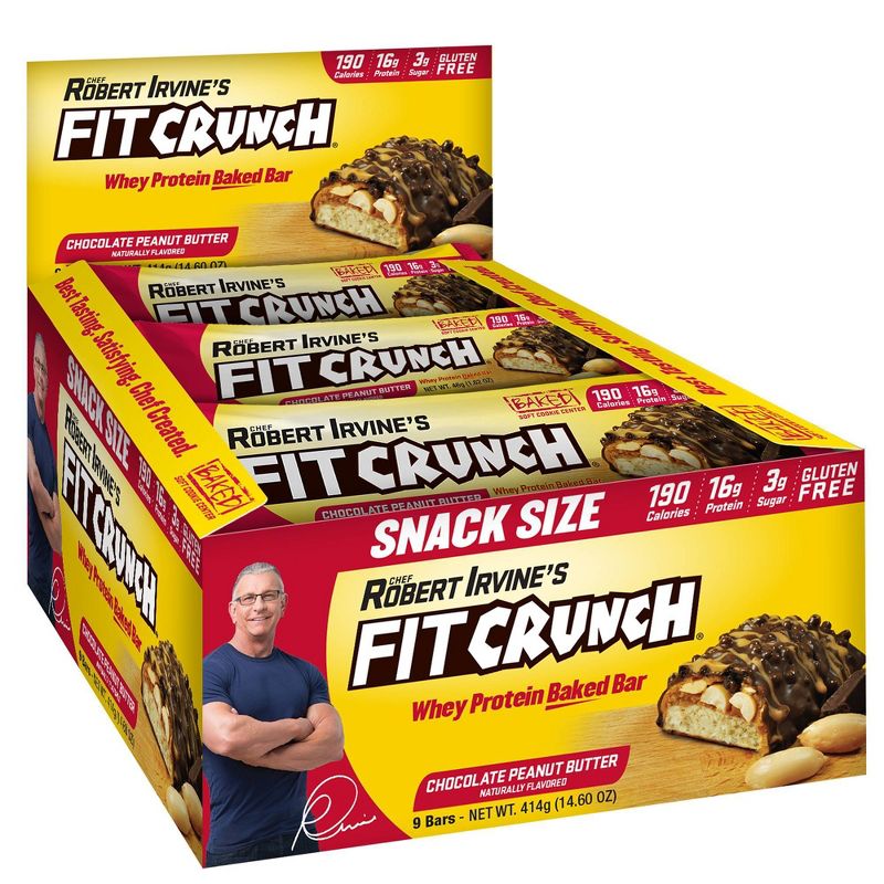 FITCRUNCH Chocolate Peanut Butter Baked Snack Bar- 16g of Protein, 1 of 11