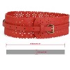 INSPIRE CHIC Women's Vintage Hollow Floral Leather Cinch Wide Waistband - 3 of 4