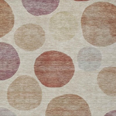 HomeRoots 9' X 12' Salmon Ivory And Mauve Geometric Washable Indoor Outdoor Area Rug