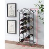 Kings Brand Furniture Linder Floor Freestanding Metal Wine Rack, 21 Wine Bottle Holder Stand, Brushed Copper - 4 of 4