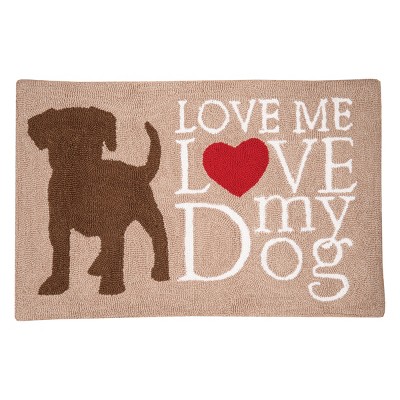 1'10"x2'10" Rectangle Hooked Dogs Accent Rug Brown - C&F Home