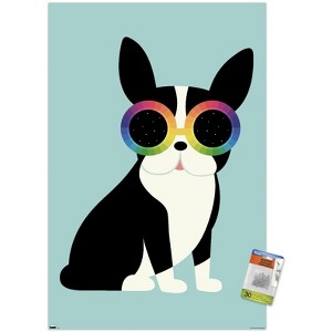 Trends International Andy Westface - Boston Terrier Work Hard Unframed Wall Poster Prints - 1 of 4