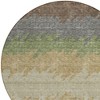 Chocolate Gray And Green Striped Washable Indoor Outdoor Area Rug - 4 of 4