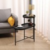 LIVAREEmlen 2-Tier Black Side Table with Storage Sofa Table for Living Room Metal Frame & Wooden Desk End Table - 2 of 4