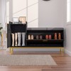 VECELO Storage Bench, 2-Tier Flip Drawers for Entryway Shoe Rack Organizer, Removable Seat Cushion - image 2 of 4