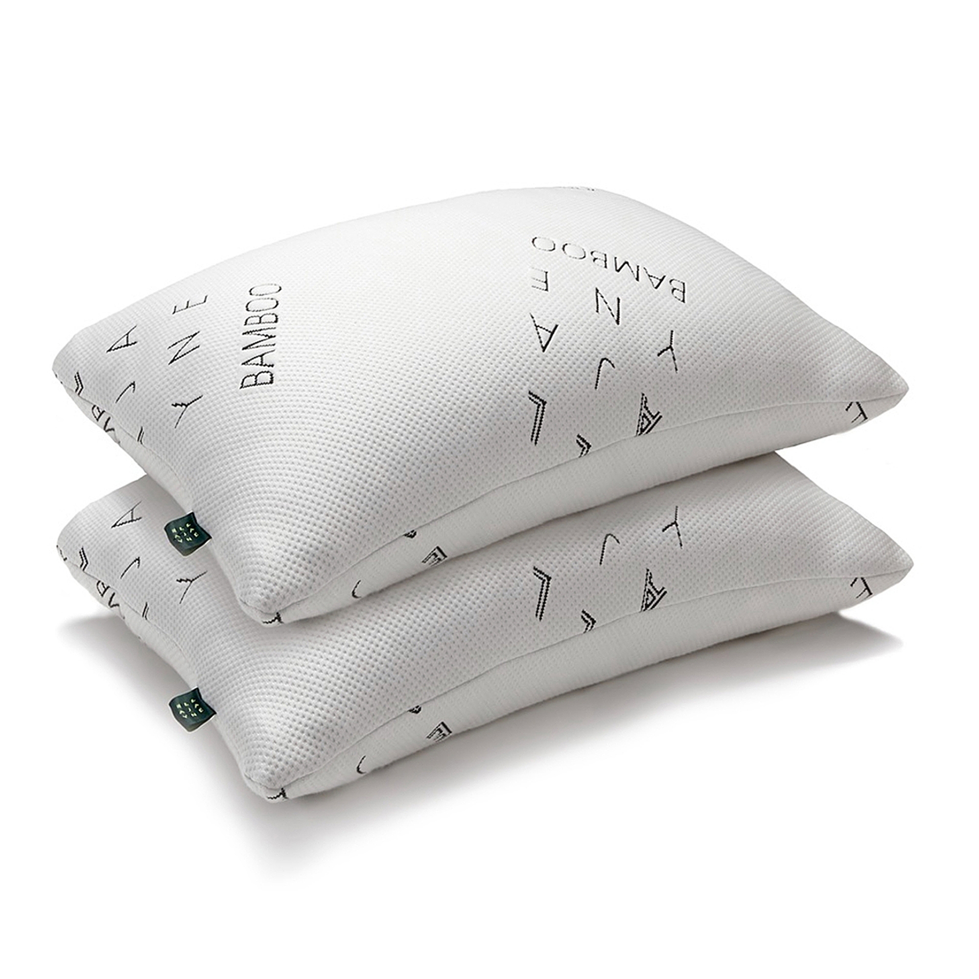 Ella Jayne Bamboo Shredded Memory Foam Pillow, Adjustable Density, with Extra Fill and Carry Pouch, Set of 2 - Standard/Queen