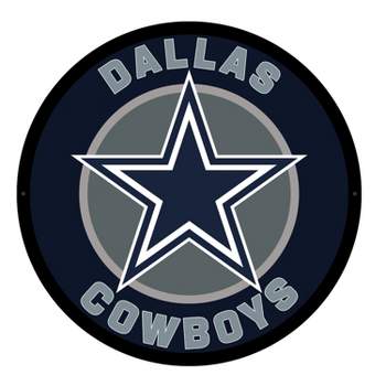 Evergreen Ultra-Thin Edgelight LED Wall Decor, Round, Dallas Cowboys- 23 x 23 Inches Made In USA