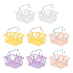 Unique Bargains Plastic Grocery Shopping Toy Storage Mini Decorative Baskets 6.3" x 3.5" x 5.1" 8 Pcs - 1 of 4
