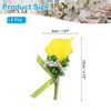 Unique Bargains Calla Lily Boutonnieres Silk Ribbon Artificial Flowers with Pins 2 Pcs - 2 of 4