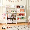 AZL1 Life Concept Kids Bookshelf Book Shelf Sling Bookcase Side Pocket Baby Toy Organizer Nursery Playroom Toddler Childrens, White, 32.7"*11.8"*28.9" - 2 of 4