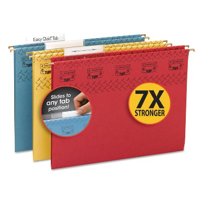 Smead Tuff Hanging Folder with Easy Slide Tab Letter Assorted 15/Pack 64040