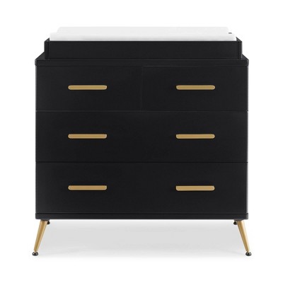 Black Ebony Bronze 4-Drawer Dresser with Changing Top