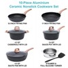 SUGIFT Nonstick Pots and Pans Set, 10 Pcs Induction Kitchen Cookware Sets (Black Granite) - 2 of 4