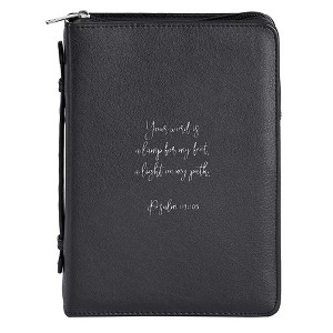 White Dove Designs Bible Cover-Your Word is A Lamp/Psalm 119:105-Black-XLG - 1 of 2
