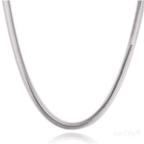 Ice City Herringbone Snake Chain Sterling Silver Plated Necklace Target