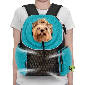 PetAmi Dog Front Carrier Backpack, Ventilated Adjustable Pet Cat Puppy, Hiking Camping Chest Travel Carrying Bag - 1 of 4