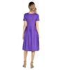 24seven Comfort Apparel Maternity Midi Dress with Short Sleeve and Pocket Detail - 3 of 4