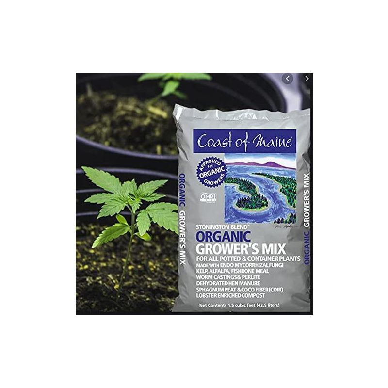Coast of Maine CMSBO15 Stonington Blend Organic Growers Potting Soil Mix with All Natural Oceanic Ingredients for Planters and Pots, 1.5 Cubic Feet, 2 of 4