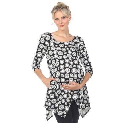 Maternity Printed Tunic Top -White Mark