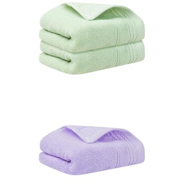 REGALWOVEN 3 Pack Solid Striped Soft Absorbent Bathroom Hand Towels for Hand, Face 14" x 30"