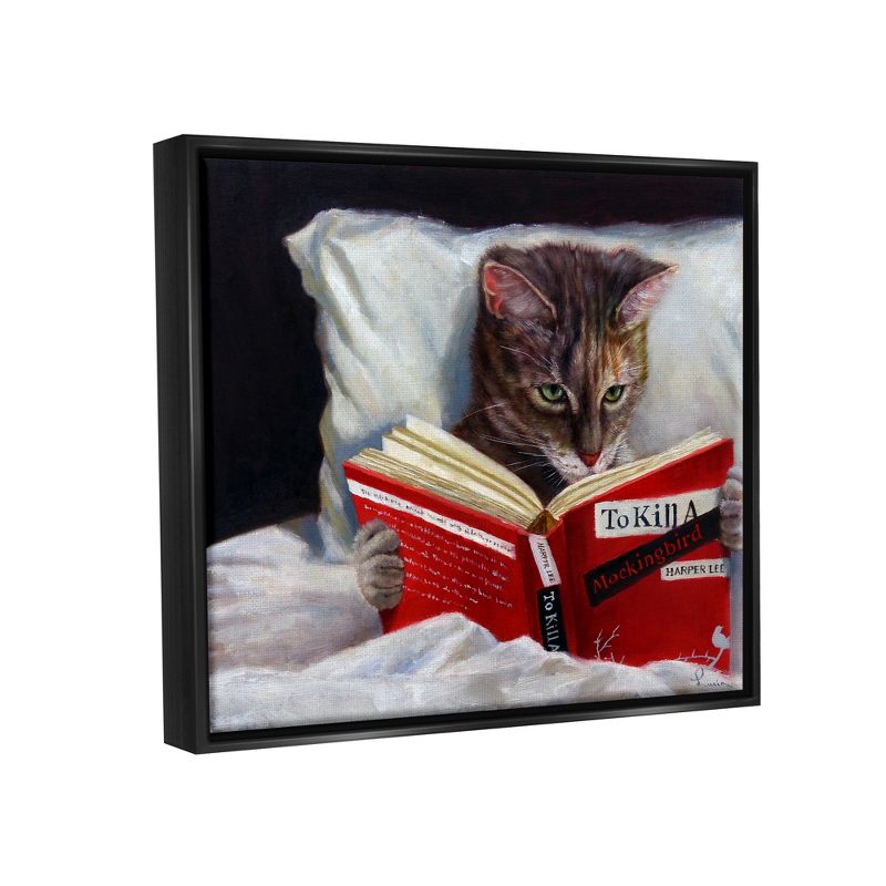 Stupell Industries Cat Reading a Book in Bed Funny Painting, 4 of 7