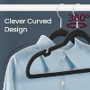 Velvet Hangers 50 Pack, Non-Slip Clothes Hangers, Suit Hangers with Shoulder Notches, 360¡ã Swivel Hook, Space-Saving Black - 4 of 4