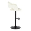 Contemporary Adjustable Barstool with Swivel, Faux Leather, Rounded T Footrest, Set of 2 - 3 of 4