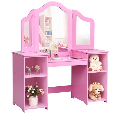 Costway Vanity Table Set Makeup Dressing Kids Girls Study Table