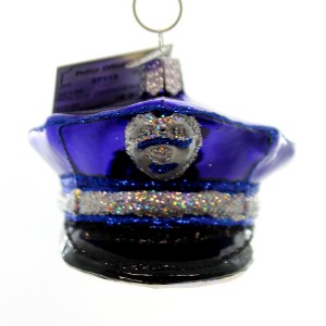 Old World Christmas 2.5 Inch Police Officers Cap Security Safety Tree Ornaments - 1 of 3