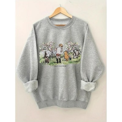 Coolmee Plus Size Sweatshirts for Women Casual Long Sleeve Round Neck Print Shirts tunic tops for Leggings