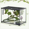 Reptile Terrarium Glass Tank with Decor Kit,19'' Gallon Full View Enclosure with Sliding Lid for Lizards,Frogs,Snakes,Spiders – LAOTIES - 3 of 4