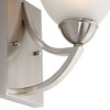 Possini Euro Design Modern Wall Light Sconce Satin Nickel Hardwired 9" High Fixture Marbleized Glass for Bedroom Bathroom Hallway - 3 of 4