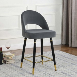 Grey and Black Open Back Counter Height Stools (Set of 2) - 1 of 4