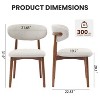 Mid-Century Dining Chairs Set of 2, Upholstered Kitchen Chairs with Padded Seat & Wood Legs - 3 of 4