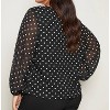 Women's Plus Size - Polka Dot Long Sleeve Blouse - PerSeption Concept - 2 of 2